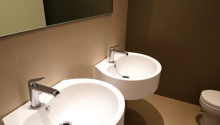 Fontanería de lavabos en el baño