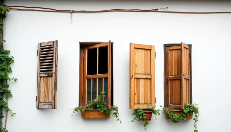 Ventanas de madera antiguas como acentos decorativos